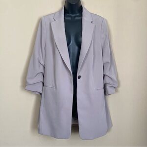 H&M Classic Taupe Women's Ruched Sleeve Blazer